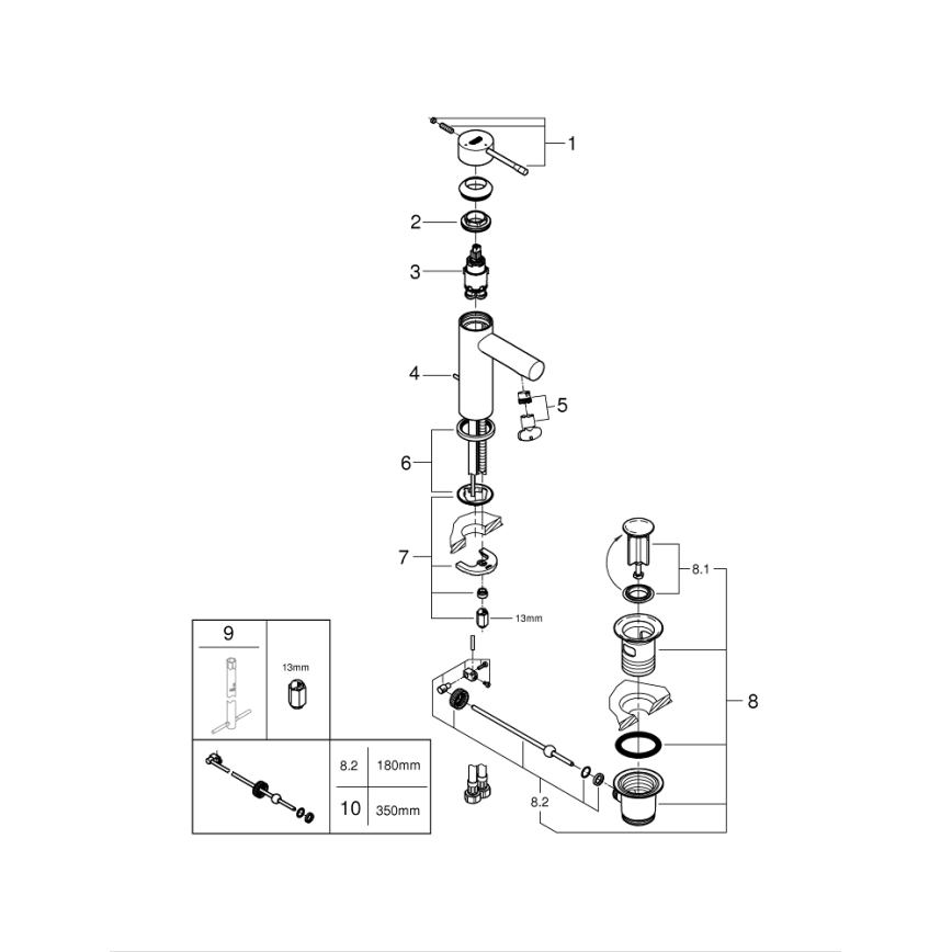 GROHE 23379001 - Tvättställsblandare ESSENCE polerad krom