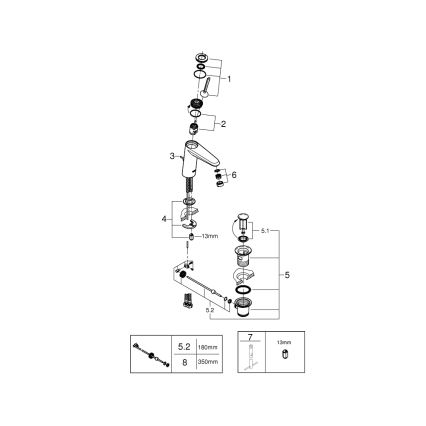 GROHE 23427000 - Tvättställsblandare EURODISC JOY DN 15 storlek M polerad krom