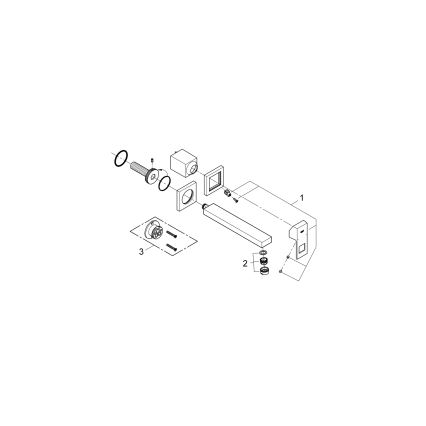 GROHE 23447000 - Tvättställsblandare EUROCUBE 231 mm blank krom