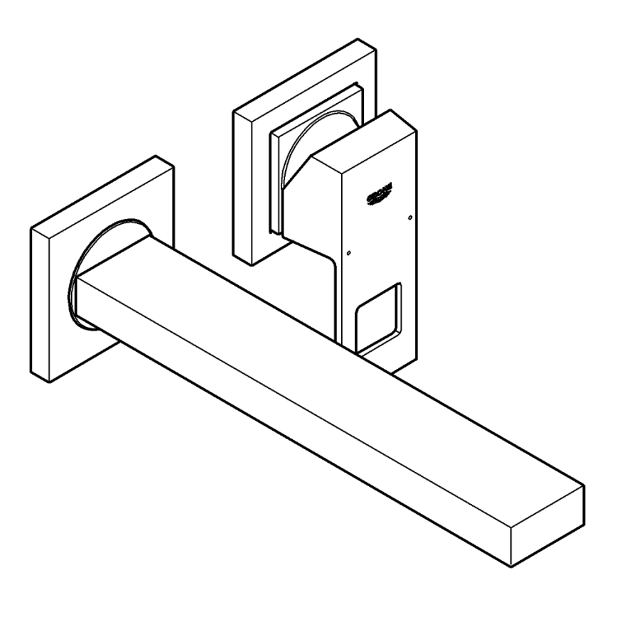 GROHE 23447000 - Tvättställsblandare EUROCUBE 231 mm blank krom