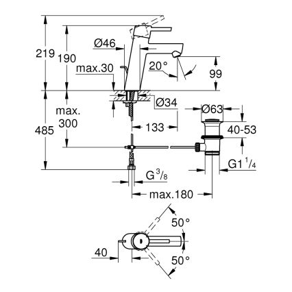 GROHE 23450001 - Tvättställsblandare CONCETTO M polerad krom
