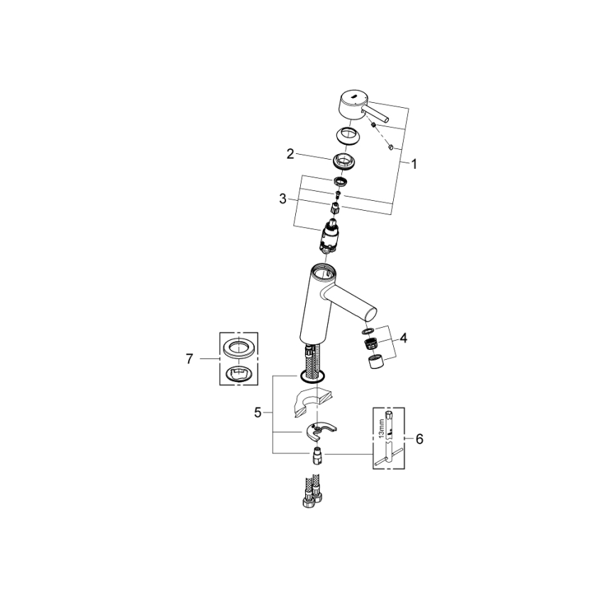 GROHE 23451001 - Tvättställsblandare CONCETTO DN 15, polerad krom
