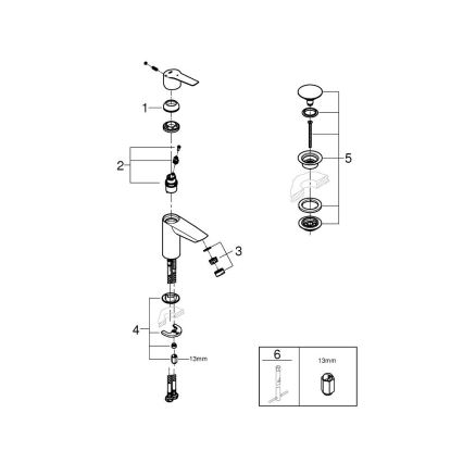 GROHE 235512432 - START tvättställsblandare, storlek S, svart