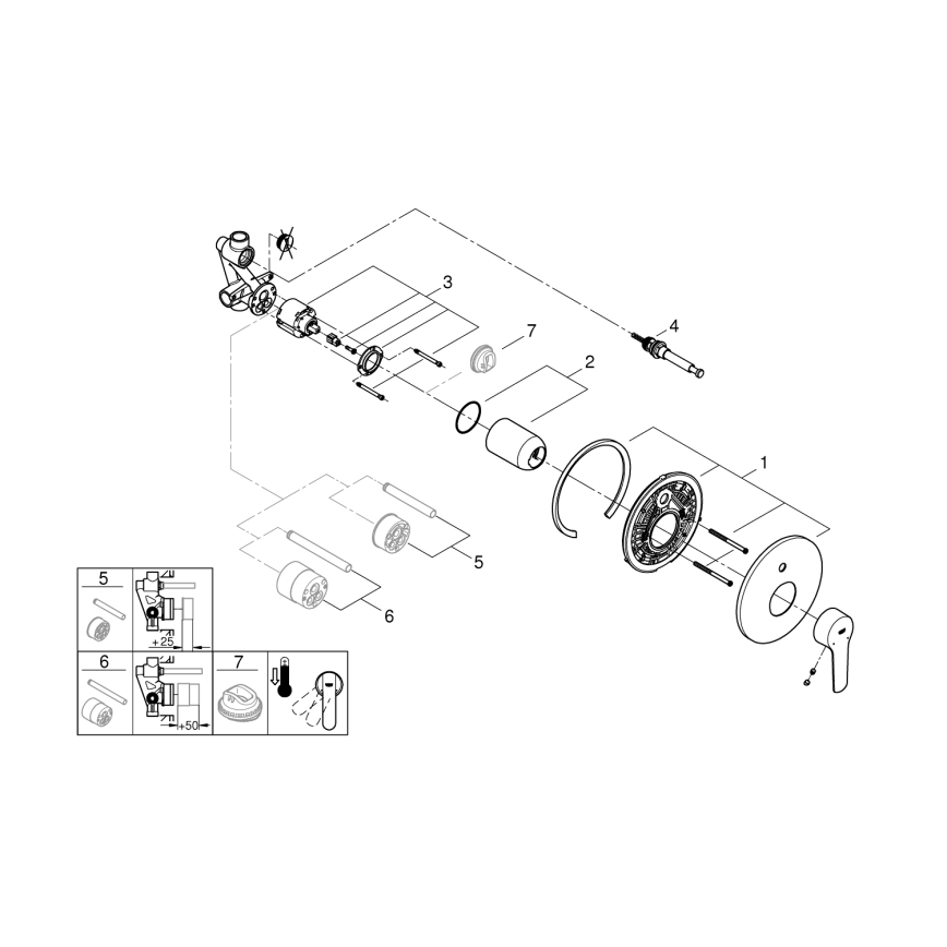 GROHE 23558002 - Badkarsblandare START, blank krom