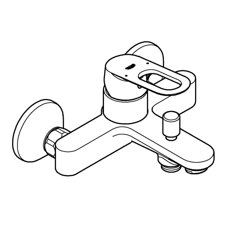 GROHE 23603000 - BAULOOP badkarsblandare DN 15, blank krom