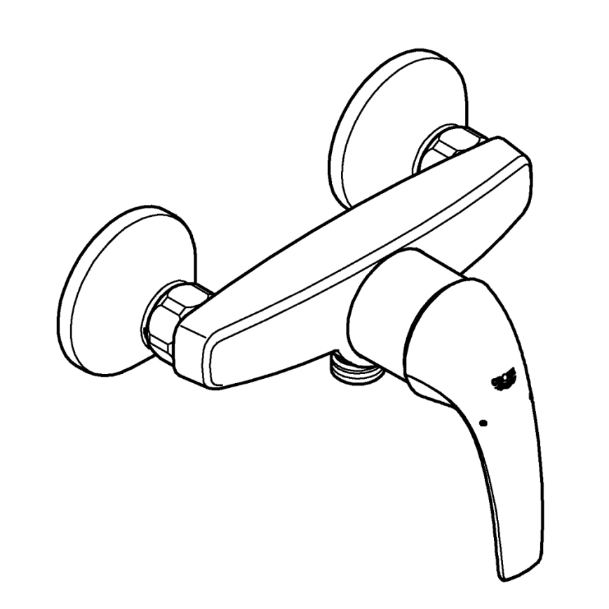 GROHE 23631000 - Duschblandare BAUCURVE 150 mm blank krom