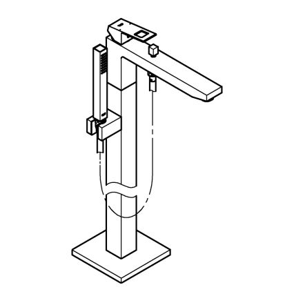 GROHE 23672001 - Badkarsblandare EUROCUBE 298 mm blank krom