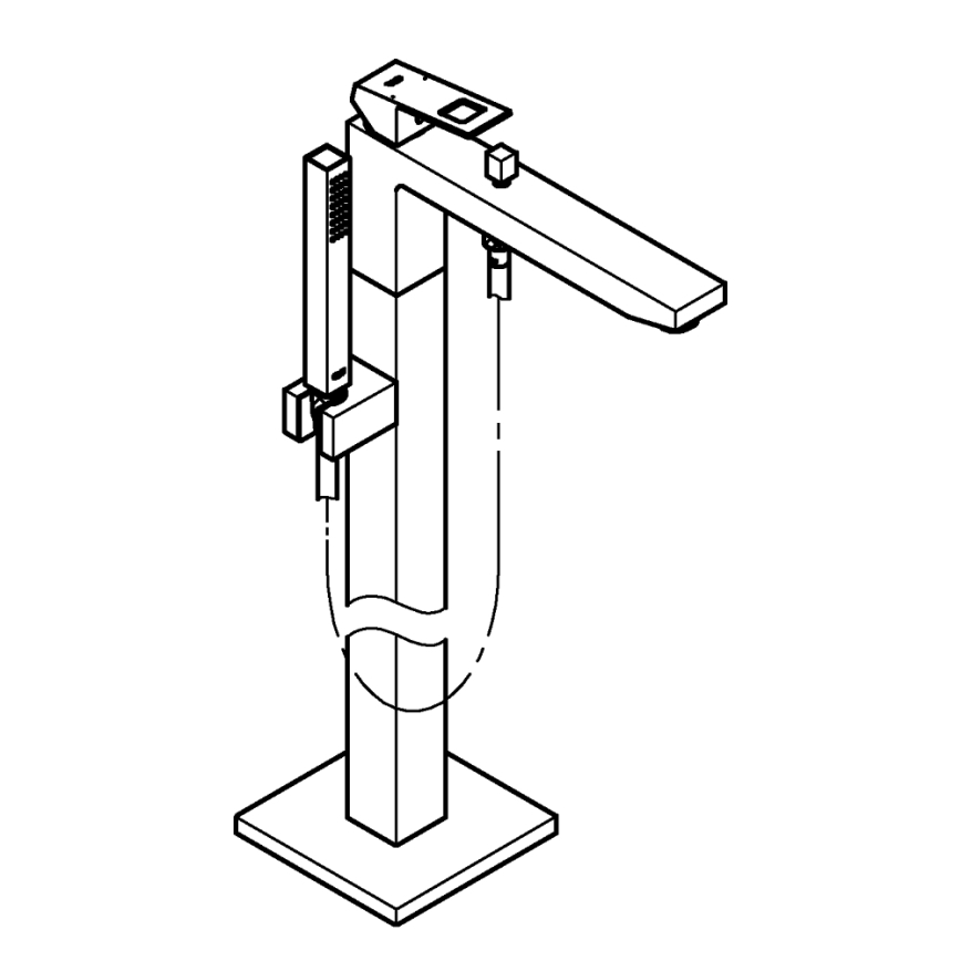 GROHE 23672001 - Badkarsblandare EUROCUBE 298 mm polerad krom