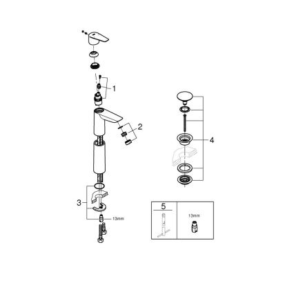 GROHE 23777001 - Tvättställsblandare START EDGE, storlek XL, blank krom