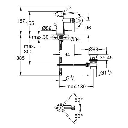GROHE 23785000 - Bidettblandare START CLASSIC, polerad krom