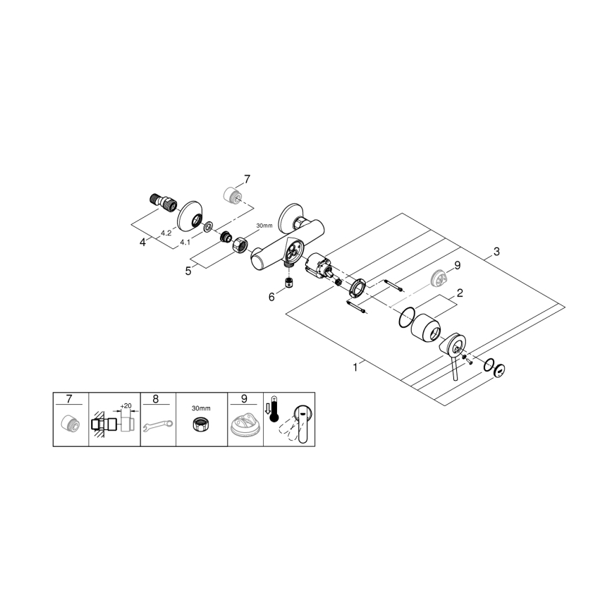 GROHE 23786000 - Duschblandare START CLASSIC 150 mm polerad krom