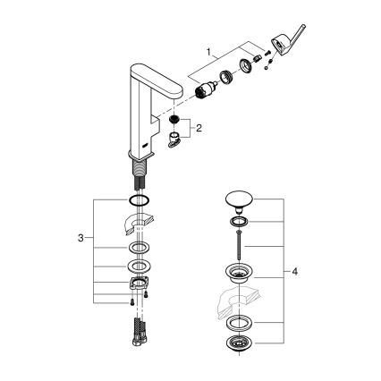 GROHE 23873003 - Tvättställsblandare PLUS storlek L blank krom