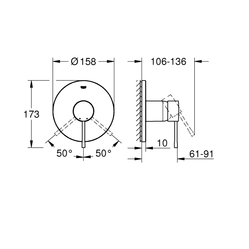 GROHE 24057GN1 - ESSENCE duschblandare i borstat guld