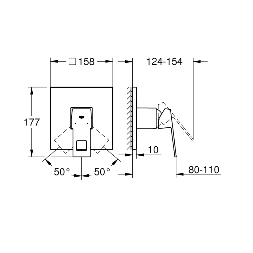 GROHE 24061000 - EUROCUBE duschblandare, blank krom