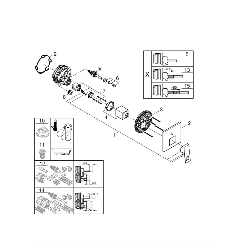 GROHE 24062000 - EUROCUBE-blandare i polerad krom
