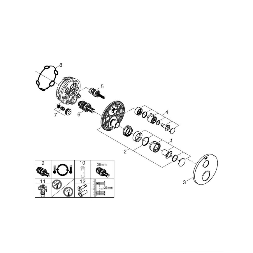 GROHE 24075000 - GROHTHERM termostatisk duschblandare, polerad krom