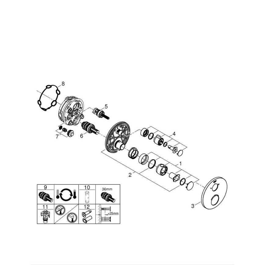 GROHE 24076000 - Termostatisk duschblandare GROHTHERM, blank krom
