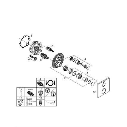 GROHE 24080000 - Termostatisk badkarsblandare GROHTHERM, polerad krom