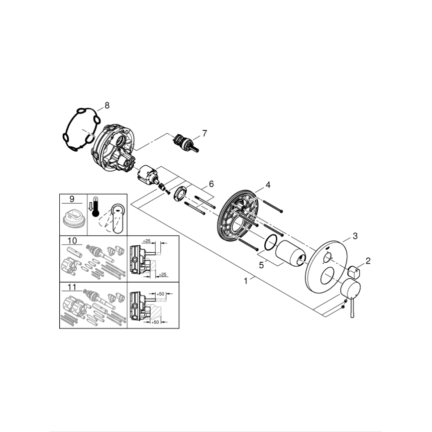 GROHE 24092001 - ESSENCE-blandare i blank krom