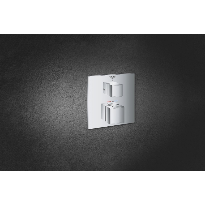GROHE 24154000 - Termostatisk blandare GROHTHERM CUBE, blank krom