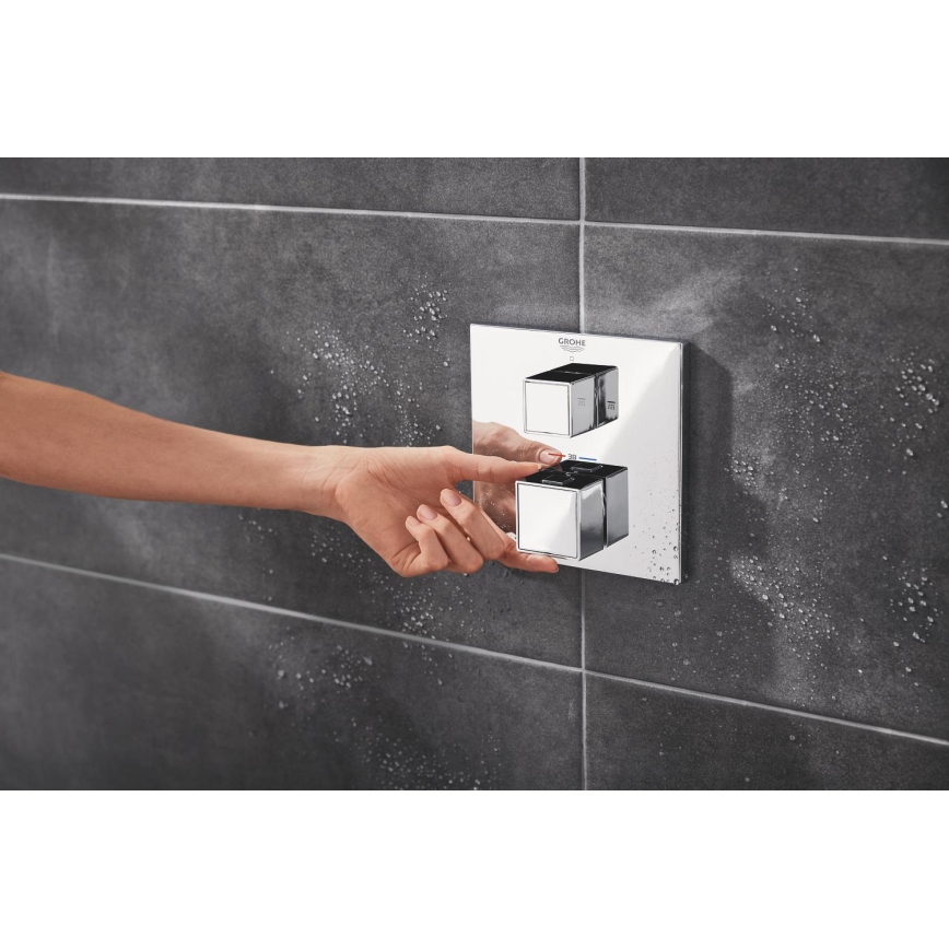 GROHE 24154000 - Termostatisk blandare GROHTHERM CUBE, blank krom