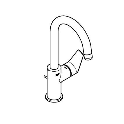 GROHE 24201001 - Tvättställsblandare DN 15, storlek L, blank krom