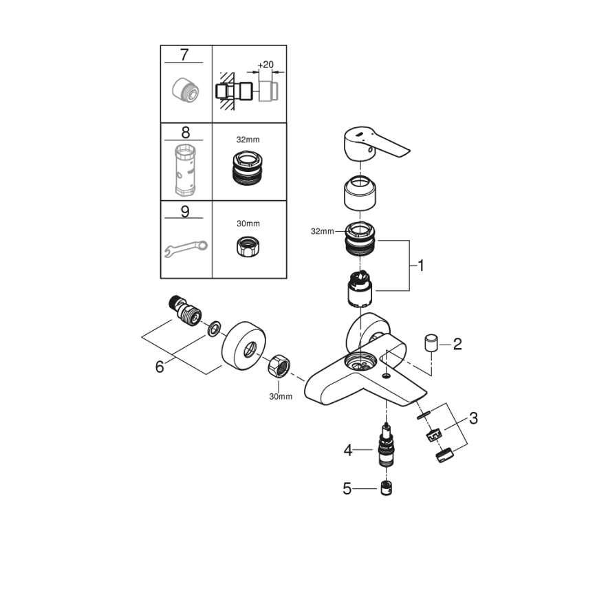 GROHE 24206002 - START badkarsblandare DN 15, blank krom