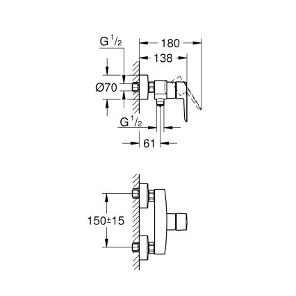 GROHE 242082432 - Duschblandare START DN 15 svart
