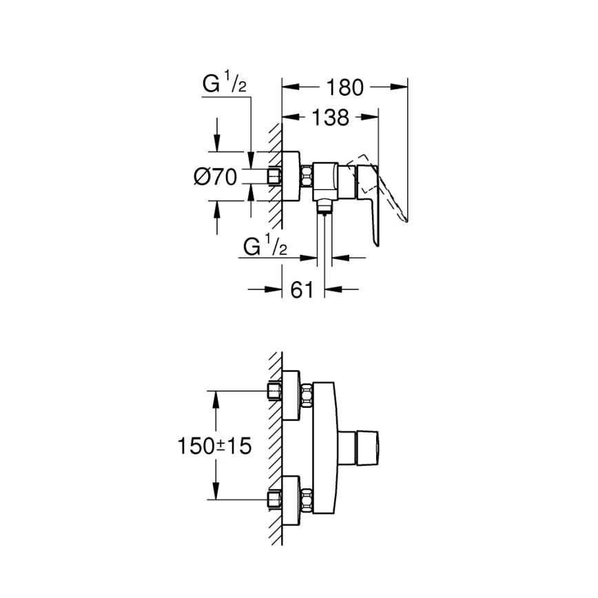 GROHE 242082432 - Duschblandare START DN 15 svart