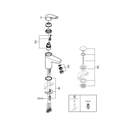GROHE 24317001 - Tvättställsblandare SWIFT 162 mm polerad krom