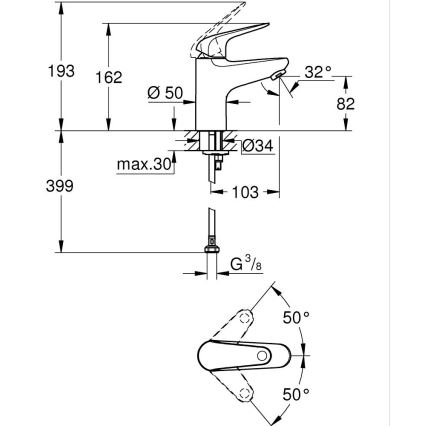 GROHE 24317001 - Tvättställsblandare SWIFT 162 mm polerad krom