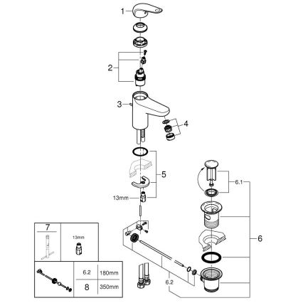 GROHE 24328001 - Tvättställsblandare SWIFT 179 mm blank krom