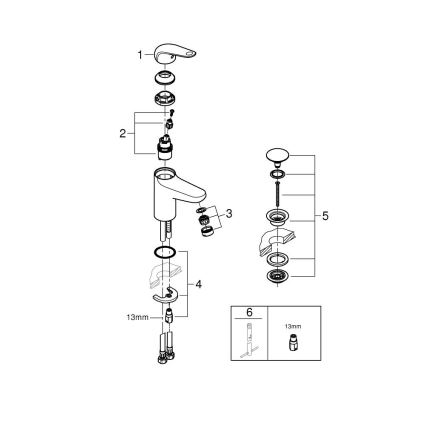 GROHE 24329001 - Tvättställsblandare SWIFT DN 15 blank krom