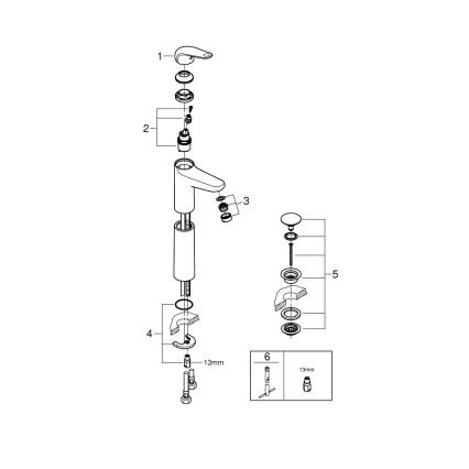 GROHE 24331001 - SWIFT tvättställsblandare 319 mm, blank krom