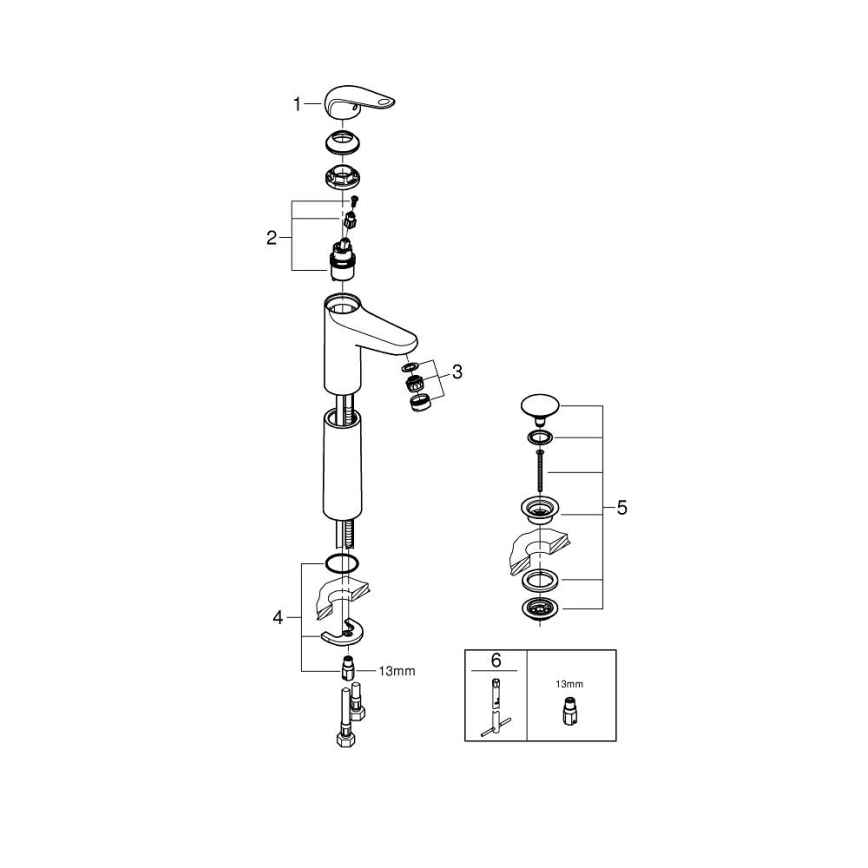 GROHE 24331001 - SWIFT tvättställsblandare 319 mm, blank krom