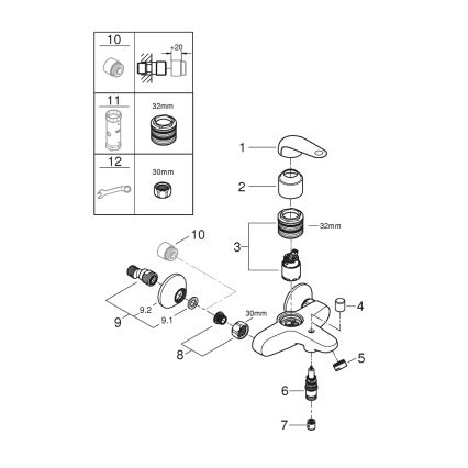 GROHE 24335001 - Badkarsblandare DN 15 polerad krom