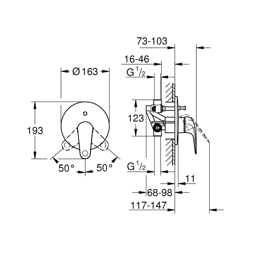 GROHE 24336001 - Badkarsblandare SWIFT DN 15, polerad krom