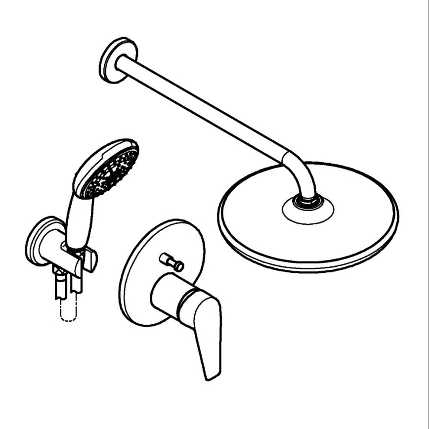GROHE 25293000 - Duschset START EDGE 250 mm blank krom