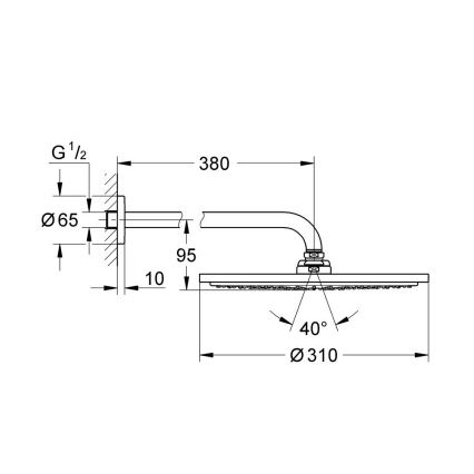 GROHE 26066GN0 - Takdusch RAINSHOWER COSMOPOLITAN 310 380 mm guld