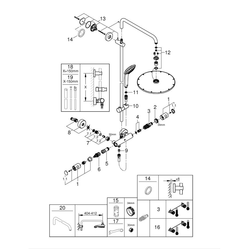 GROHE 26075DA0 - Duschsystem EUPHORIA 310 i koppar