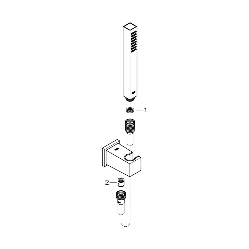 GROHE 26405000 - Set med väggfäste EUPHORIA CUBE STICK 1250 mm polerad krom