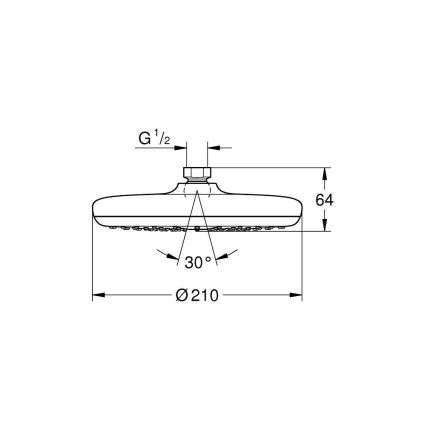 GROHE 26408000 - Duschhuvud TEMPESTA Ø 210 mm, polerad krom