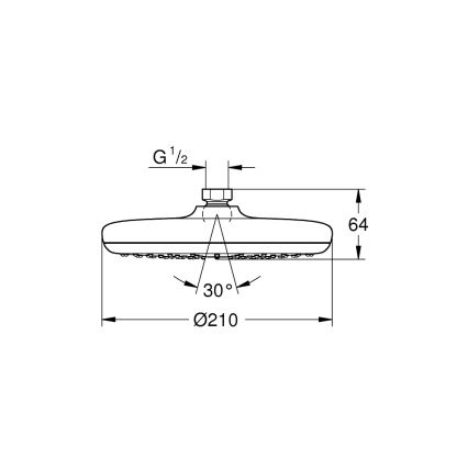 GROHE 26410000 - Duschhuvud TEMPESTA 210 mm blank krom