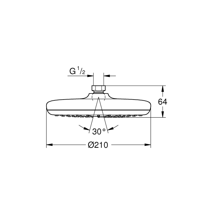 GROHE 26410000 - Duschhuvud TEMPESTA 210 mm blank krom