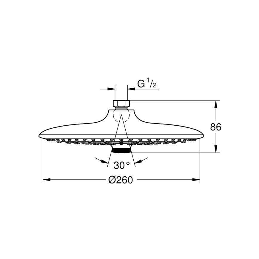 GROHE 26457000 - Duschhuvud EUPHORIA 260 mm polerad krom