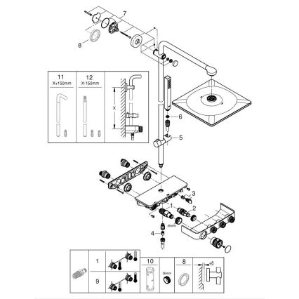 GROHE 26508000 - Duschsystem EUPHORIA SMARTCONTROL 310 CUBE polerad krom