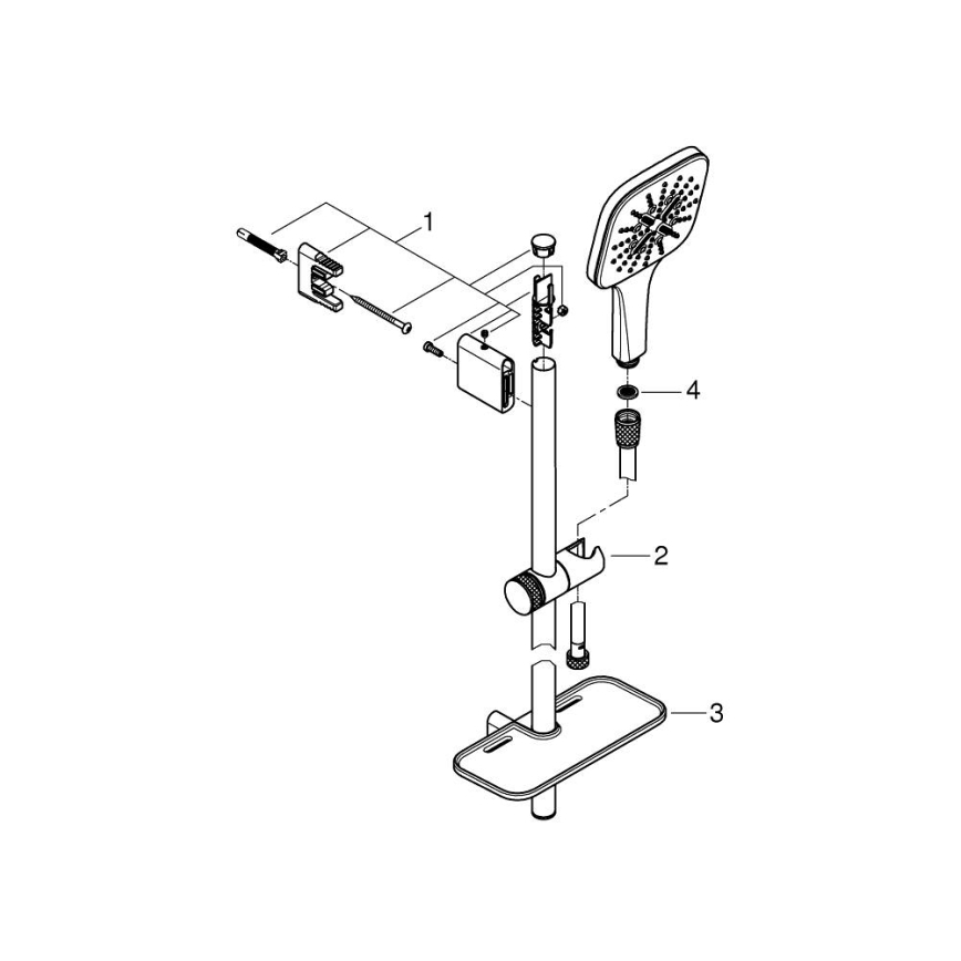 GROHE 26584000 - Duschset RAINSHOWER SMARTACTIVE 130 CUBE 600 mm, krom