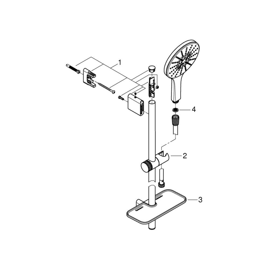 GROHE 26594000 - Duschset RAINSHOWER SMARTACTIVE 150 900 mm polerad krom