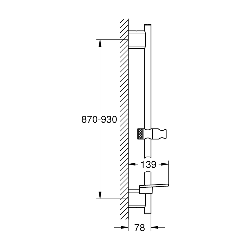 GROHE 26603DC0 - Duschstång RAINSHOWER SMARTACTIVE 900 mm mattkrom