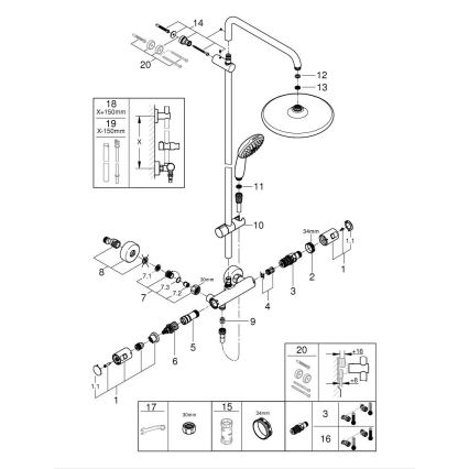 GROHE 26677001 - Duschsystem VITALIO START SYSTEM 250 polerad krom